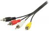 Valueline Cinch-AV-Kabel, 4x Stecker auf 4x Stecker (2m) schwarz