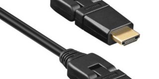 Ligawo High Speed HDMI Kabel mit Ethernet (2x winkelbar, 90 Grad beidseitig, 1 m)