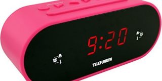 Telefunken R900 Radiowecker (UKW-Radio, PLL-Tuner, Dual Alarm, Sleep-Timer, LED-Anzeige) pink