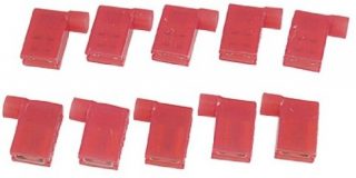 Full isoliert weiblich Flagge Crimp Terminal Rot 10 PCS