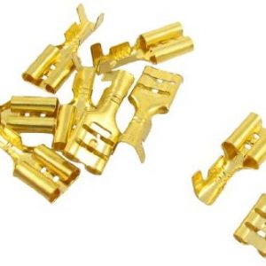 10 PCS Gold Ton Spaten Crimp Terminals 6,3 mm Verdrahtung Stecker