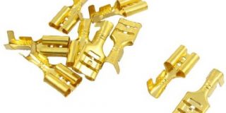 10 PCS Gold Ton Spaten Crimp Terminals 6,3 mm Verdrahtung Stecker