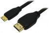 Omenex 491528 Highspeed-Kabel HDMI - Mini HDMI 1.3, Stecker auf Stecker, 1,80 m, Schwarz