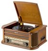 Roadstar HIF-1899 Retro Stereo-Anlage mit Plattenspieler, Kassette, CD-Player und Radio (UKW - MW, CD - MP3, USB, beleuchtetes L