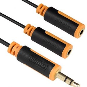 mumbi Y Audio Splitterkabel - 3.5mm Klinke auf 2x 3.5mm Klinkenkupplung mit vergoldeten Steckern 30cm