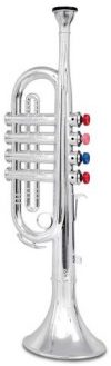 Bontempi Toy TR3802N - Trompete mit 4 farbigen Ventilen, 37cm