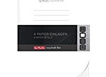 Herlitz 11404712 Refill A4 fur my.book flex, Lineatur 28, kariert mit 2 Rander, 4-er Pack, 4 x 40 Blatt