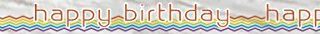 12 ft Folie Regenbogen Chevron Happy Birthday Banner