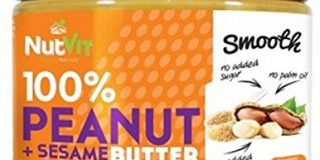 NutVit 100% Peanut Butter + Sesame Butter, 1er Pack (1 x 500 g)