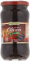 Kattus Spanische schwarze Oliven, in Scheiben, 1er Pack (1 x 345 g)