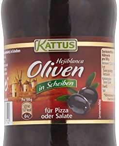 Kattus Spanische schwarze Oliven, in Scheiben, 1er Pack (1 x 345 g)