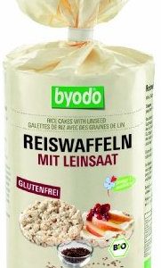 Byodo Reiswaffeln mit Leinsaat und Meersalz, 1er Pack (1x 100 g) - Bio