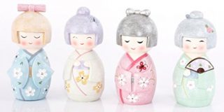 Item-Spardose mit Kunstharz Form Japanese Doll, 18 x 10 cm (hu112677)