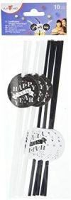 Susy Card 40006826 - Trinkhalme "Happy New Year", 10er Packung