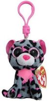 Carletto Ty 36616 - Tasha Clip Leopard mit Glitzeraugen Glubschi's Beanie Boo's, 8.5 cm, pink-grau