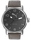 Puma Time Herren-Armbanduhr 10414 - LEATHER GREY Analog Quarz Leder PU104141005