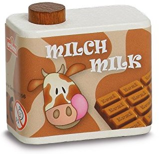 Erzi 4,5 x 2,5 x 4,2 cm Pretend Play Holz Lebensmittels Shop Ware Schokolade Milch