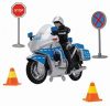 Dickie Toys 203342001 - Police Bike Set, Polizeimotorrad mit Verkehrszeichen, 10 cm