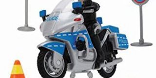 Dickie Toys 203342001 - Police Bike Set, Polizeimotorrad mit Verkehrszeichen, 10 cm