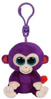 Carletto Ty 36623 - Grapes Clip Affe mit Glitzeraugen Glubschi's Beanie Boo's, 8.5 cm, violett