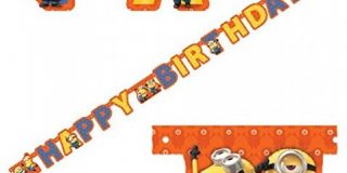 Geburtstagsbanner Girlande Minons Ich einfach unverbesserlich Happy Birthday Schriftzug