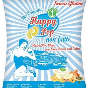 HAPPY POP Mais und Reis Chips Sour Cream und Onion Bio, 1er Pack (1 x 45 g)