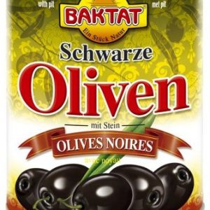 Baktat Schwarze Oliven m. Stein leicht ges. , 2er Pack (2 x 800 g Packung)