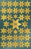 Avery Zweckform 52809 Weihnachtssticker Sterne mit Zahlen 66 Aufkleber