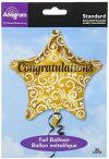 Amscan 3263501 Congratulations anspruchsvolles Star Folienballon