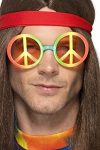 Smiffy's 44668 - Herren Hippie Sonnenbrille, One Size