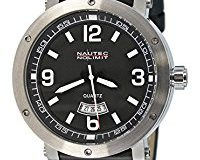 Nautec No Limit Herren-Armbanduhr XL Shamal Analog Quarz Leder SM QZ3-LTSTBK-WH