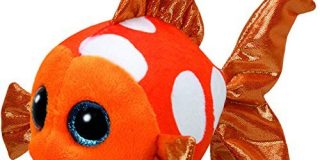 Carletto Ty 37176 - Sami mit Glitzeraugen, Glubschi's, Beanie Boo's Clownfisch, 15 cm