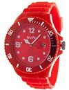 Nuvo - NU13H09 - Unisex Armbanduhr - Quartz - Analog - Rotes Zifferblatt - Rotes Armband aus Silikon - Modisch - Elegant - Styli