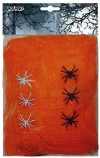 Boland 74421 - Deko Spinnengewebe orange mit 6 Spinnen