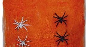 Boland 74421 - Deko Spinnengewebe orange mit 6 Spinnen