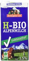 Berchtesgadener Land Bio Haltbare Bio-Alpenmilch LAKTOSEFREI, 1.5%, 12er Pack (12 x 1 l)