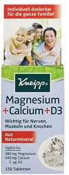Kneipp Magnesium + Calcium D3 aus Naturmineral, 150 Tabletten, 117 g