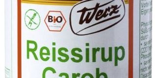 Werz Reissirup-Carob-Aufstrich glutenfrei, 1er Pack (1 x 300 g Dose) - Bio