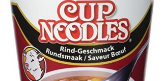 Nissin Cup Noodles Rind, 4er Pack (4 x 64 g Becher)