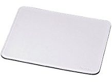 Hama Mauspad (22 x 18 cm, Office Mousepad in Lederoptik, Optimale Gleitfahigkeit, Rutschfeste Unterseite) weiss