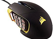 Corsair CH-9000091-EU (Multi-Colour RGB Beleuchtung Performance 12000 DPI) Scimitar Optische Gaming Maus schwarz-gelb