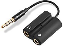 Sharkoon TRRS PMP35 Audio Combo Adapter (12 cm Kabel, geeignet fur PS4, Laptops, Notebooks, Smartphones) schwarz