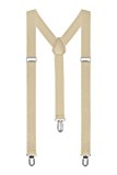 Autiga® Hosenträger Herren Damen Hosen Träger Y Form Style Clips Schmal Neon Bunt Farbig beige: Amazon.de: Bekleid