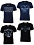 Shoppen Sie 4er Pack Mustang Herren T-Shirt mit Frontprint und Rundhalsausschnitt - Farbmix blau und schwarz auf Amazon.de:T-Shi