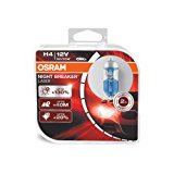 OSRAM Night Breaker Laser H4, Halogen-Scheinwerferlampe, +130%, wei&szlig,es Licht, 64193NBL-HCB, 12V PKW, Duo Box (2 Lampen): A