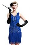 BABEYOND Damen Kleid Retro 1920er Stil Flapper Kleider mit zwei Schichten Troddel V Ausschnitt Great Gatsby Motto Party Kleider