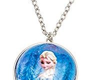 Disney 755702 - Frozen Halskette mit halber Schneekugel Durchmesser 3.5 cm als Anhanger und Elsa Motiv in Geschenkpackung 8 x 2.