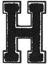 Urban Classics Aufnahbuchstaben UC Letter H, Schwarz, One size, UC008-00333-0050
