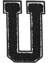 Urban Classics Aufnahbuchstaben UC Letter U, Schwarz, One size, UC008-00377-0050