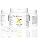 MSM + Zink 1.000mg | 300 Tabletten (100 Tage Depot) | Hochdosiert 90% organischer Schwefel (rein) | Gelenke - Bewegungsapparat -